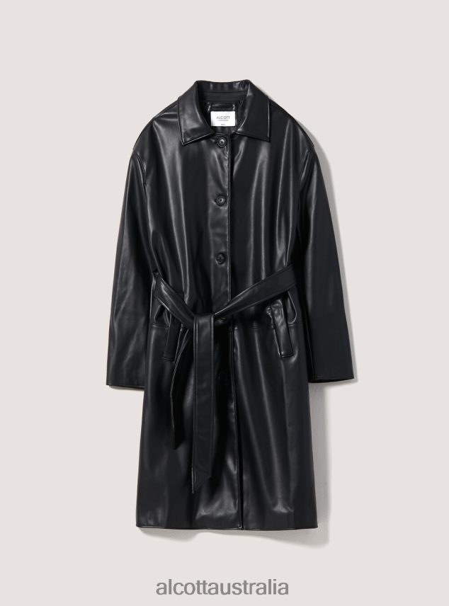 Trench Effetto Pelle Women 2TH442345 BK1 BLACK Alcott Clothing