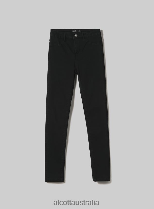 High-Waisted Super Skinny Jeans In Stretch Denim Women 2TH442266 D000 BLACK Alcott Clothing