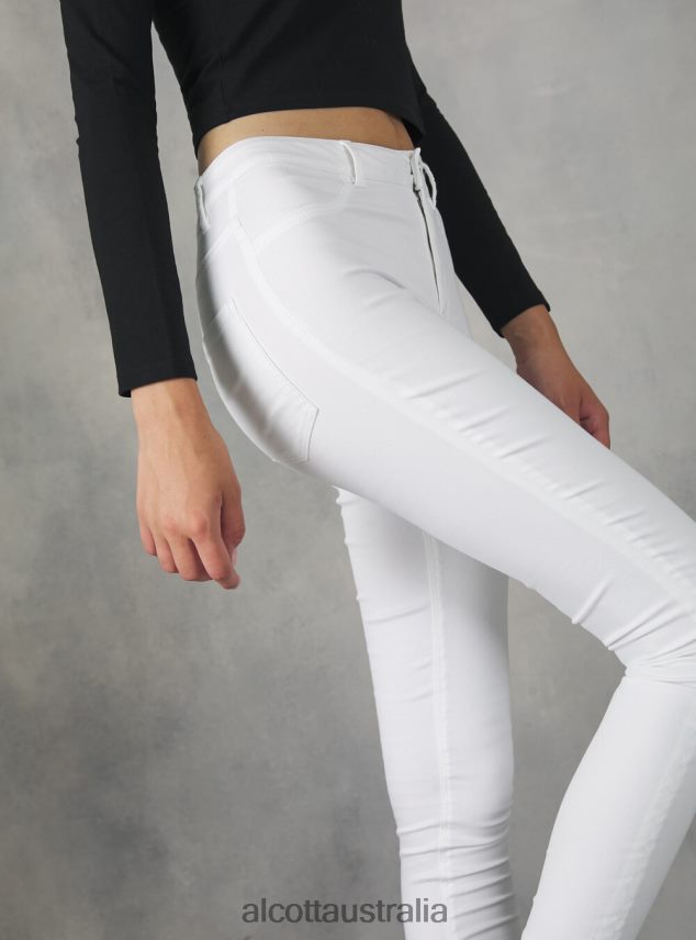 High-Waisted Super Skinny Jeans In Stretch Denim Women 2TH442267 D000 BLACK Alcott Clothing