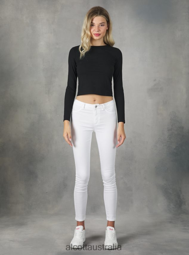 High-Waisted Super Skinny Jeans In Stretch Denim Women 2TH442267 D000 BLACK Alcott Clothing