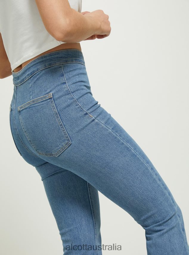 Jeggings Flare High Waist Women 2TH44289 D002 MEDIUM DARK BLUE Alcott Clothing