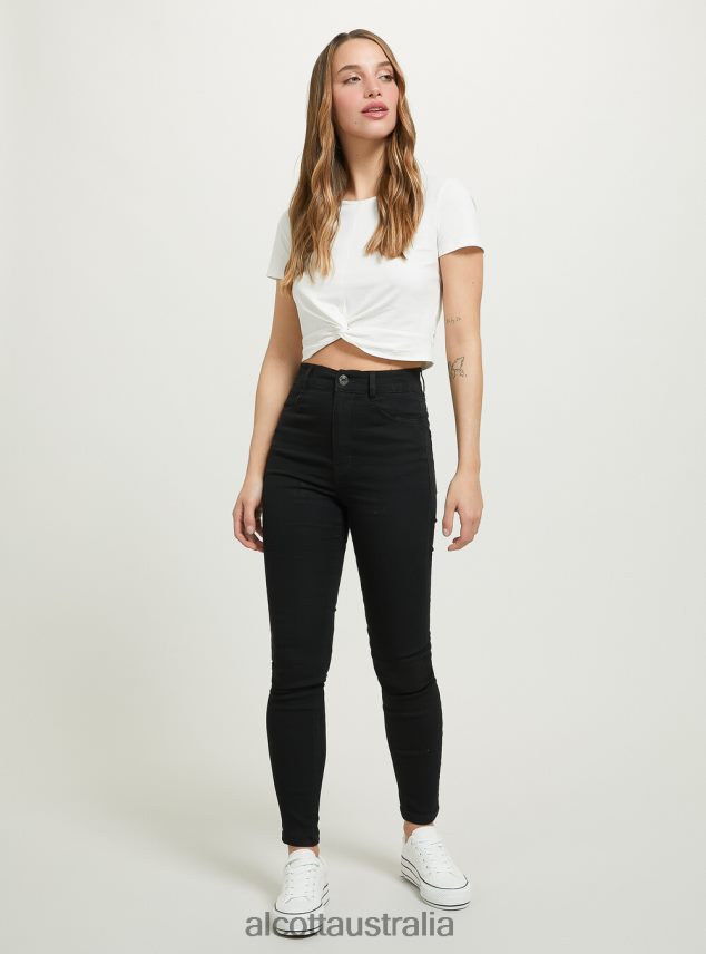 Skinny Fit High Waist Jeans Women 2TH442192 D002 MEDIUM DARK BLUE Alcott Clothing