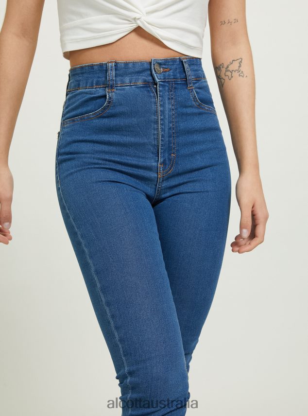 Skinny Fit High Waist Jeans Women 2TH442363 D002 MEDIUM DARK BLUE Alcott Clothing