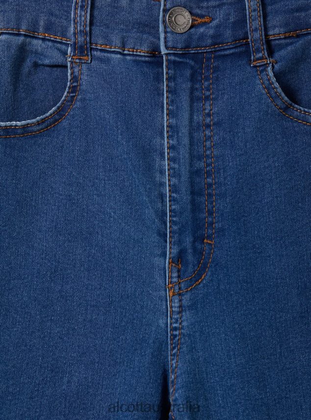 Skinny Fit High Waist Jeans Women 2TH442363 D002 MEDIUM DARK BLUE Alcott Clothing