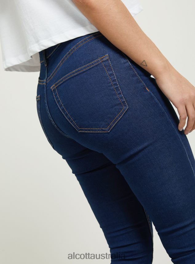 Skinny Fit High Waist Jeans Women 2TH442432 D002 MEDIUM DARK BLUE Alcott Clothing
