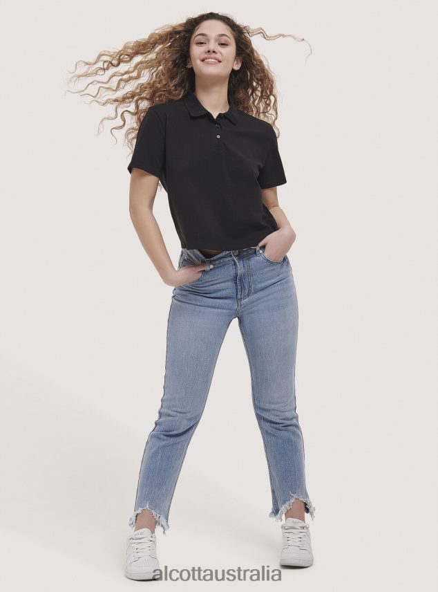 Crop Fit Polo Shirt Women 2TH442304 WHITE Alcott Clothing