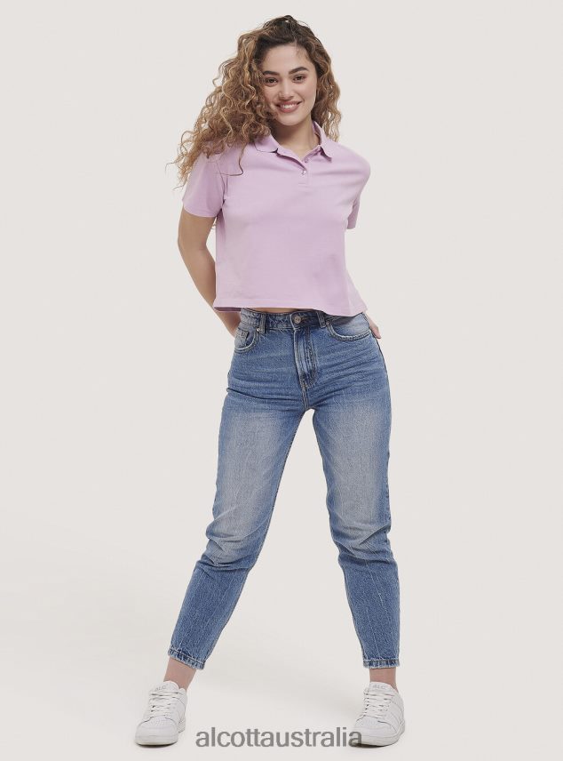 Crop Fit Polo Shirt Women 2TH442306 WHITE Alcott Clothing