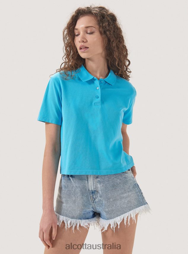 Crop Fit Polo Shirt Women 2TH442320 WHITE Alcott Clothing