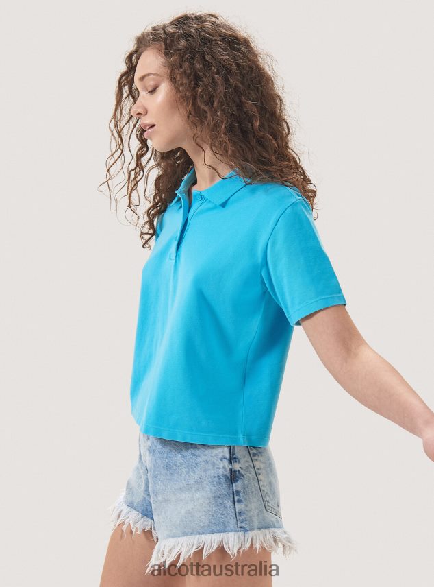 Crop Fit Polo Shirt Women 2TH442320 WHITE Alcott Clothing