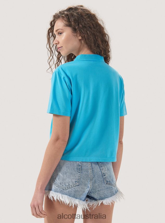 Crop Fit Polo Shirt Women 2TH442320 WHITE Alcott Clothing