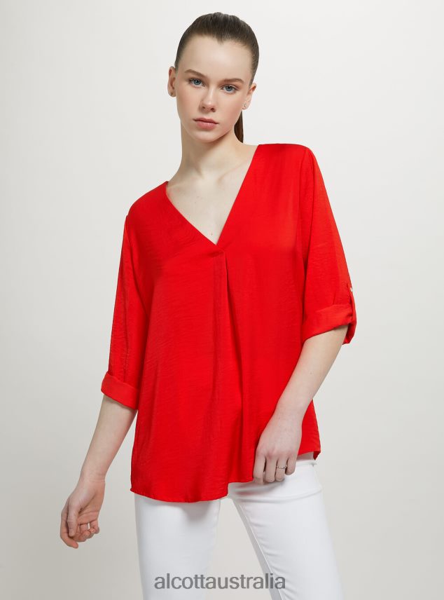 Blouse With Neckline Women 2TH442352 FX2 FUXIA MEDIUM Alcott Clothing