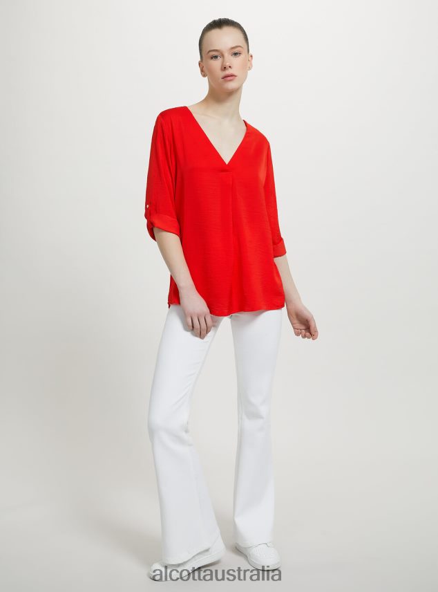 Blouse With Neckline Women 2TH442352 FX2 FUXIA MEDIUM Alcott Clothing