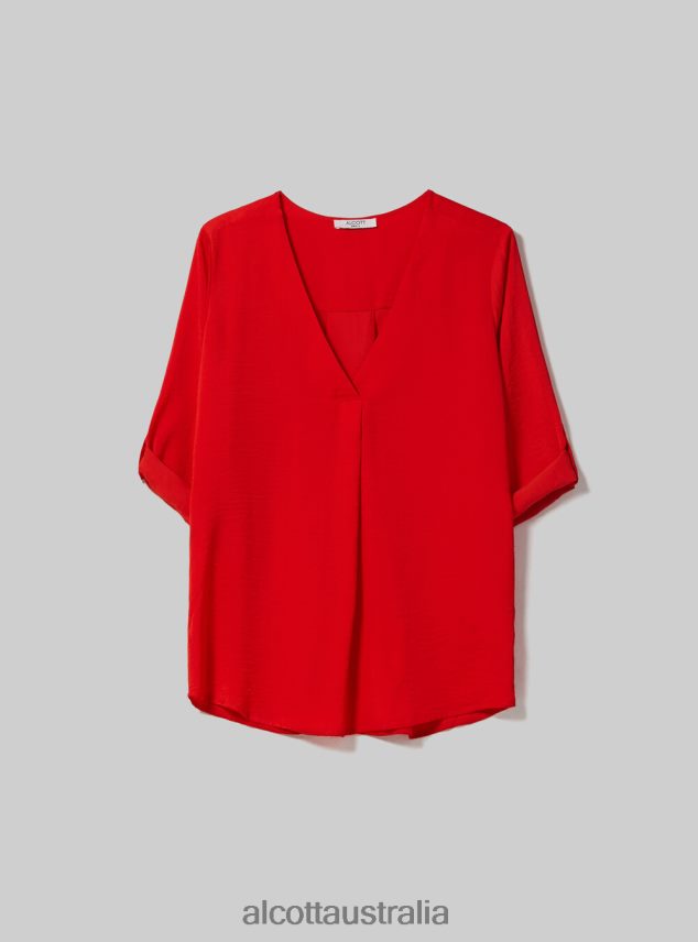 Blouse With Neckline Women 2TH442352 FX2 FUXIA MEDIUM Alcott Clothing