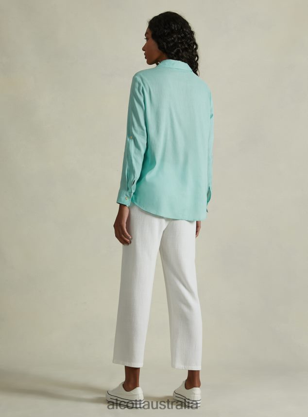 Blusa In Puro Lino Women 2TH442223 WH2 WHITE Alcott Clothing