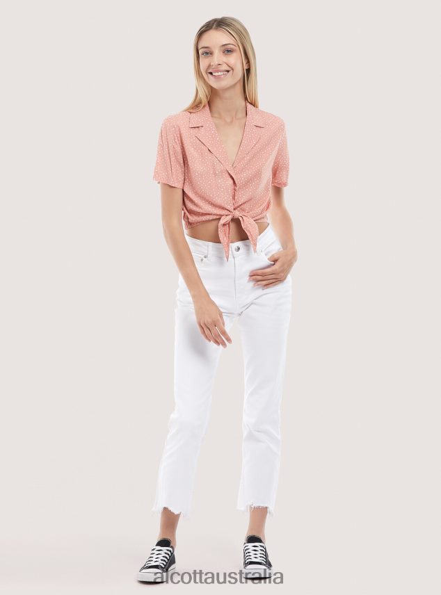 Camicia Crop Con Nodo Women 2TH442323 BLACK Alcott Clothing