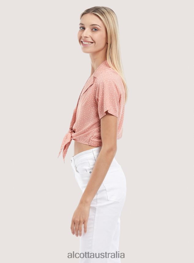 Camicia Crop Con Nodo Women 2TH442323 BLACK Alcott Clothing