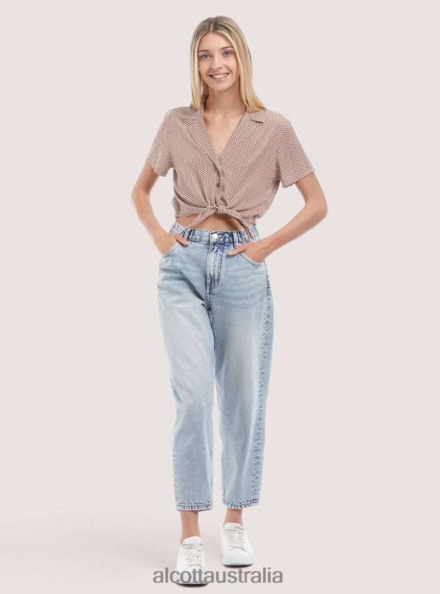 Camicia Crop Con Nodo Women 2TH442324 BLACK Alcott Clothing