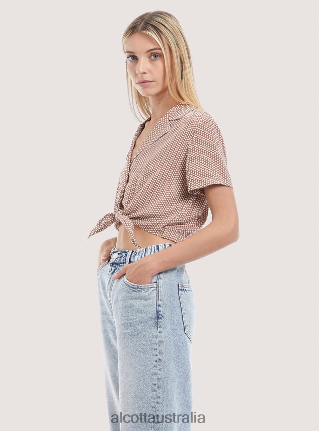 Camicia Crop Con Nodo Women 2TH442324 BLACK Alcott Clothing