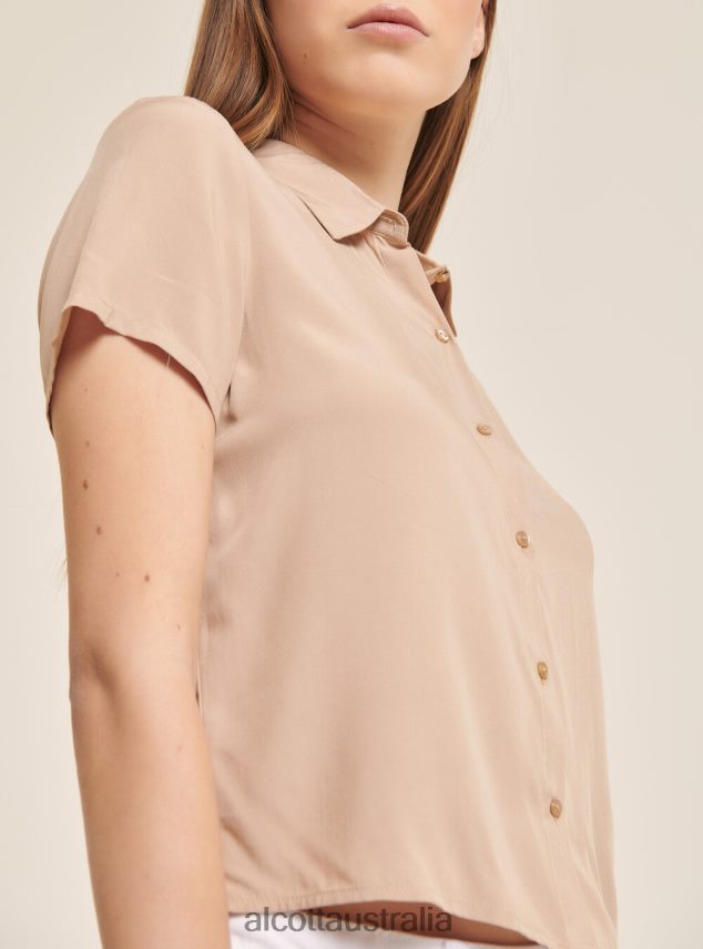 Cropped Shirt With Breast Pocket Women 2TH442294 WH3 WHITE Alcott Clothing