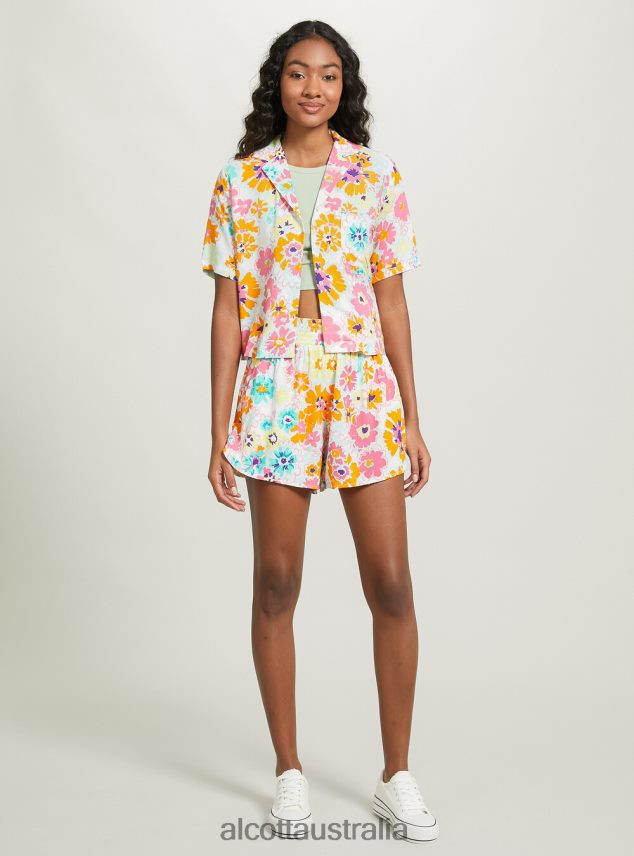 Cropped Shirt With Print Women 2TH4421 BK1 BLACK Alcott Clothing