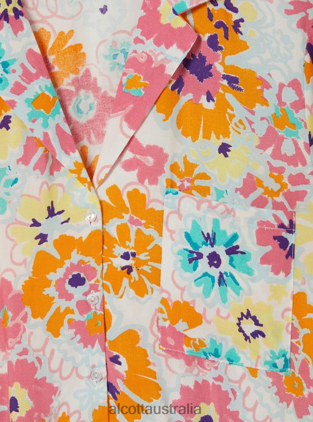 Cropped Shirt With Print Women 2TH4421 BK1 BLACK Alcott Clothing