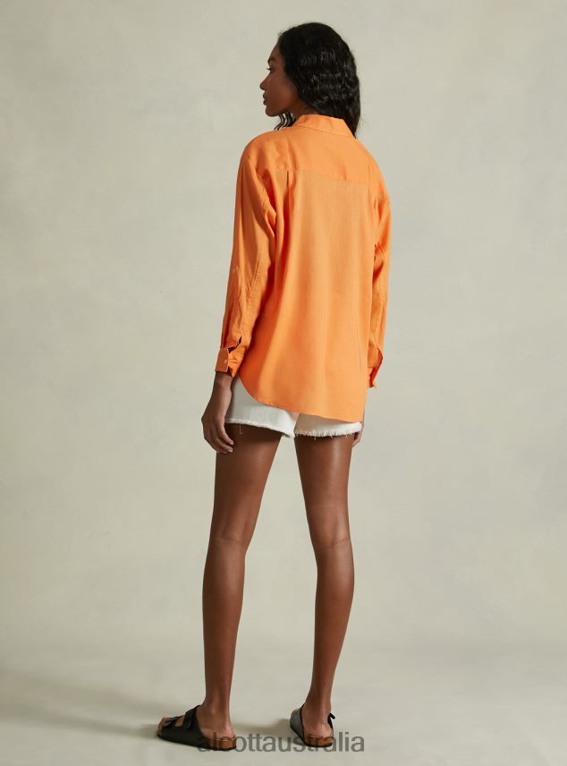 Linen Blend Shirt With Breast Pocket Women 2TH442112 GA3 AQUA GREEN LIGHT Alcott Clothing