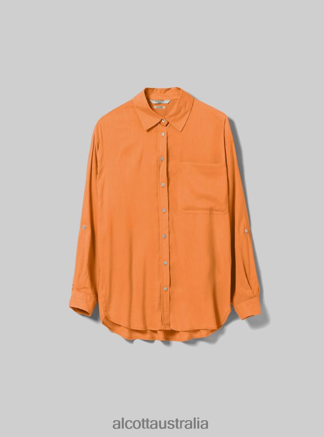 Linen Blend Shirt With Breast Pocket Women 2TH442112 GA3 AQUA GREEN LIGHT Alcott Clothing