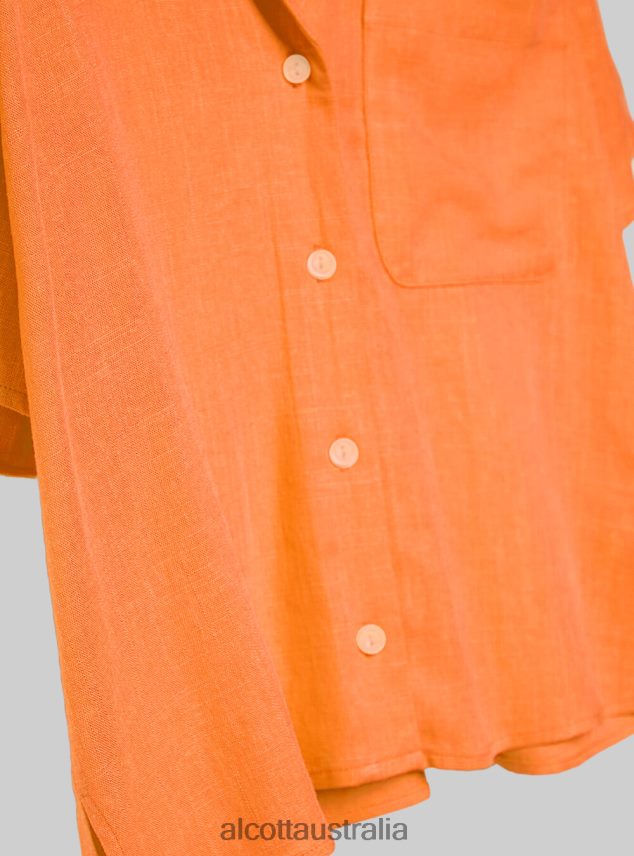 Linen Blend Short-Sleeved Shirt Women 2TH442483 PK3 PINK LIGHT Alcott Clothing