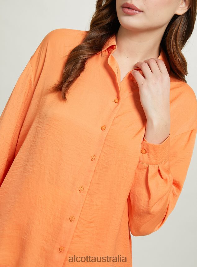Satin Shirt Women 2TH44212 OR3 ORANGE LIGHT Alcott Clothing