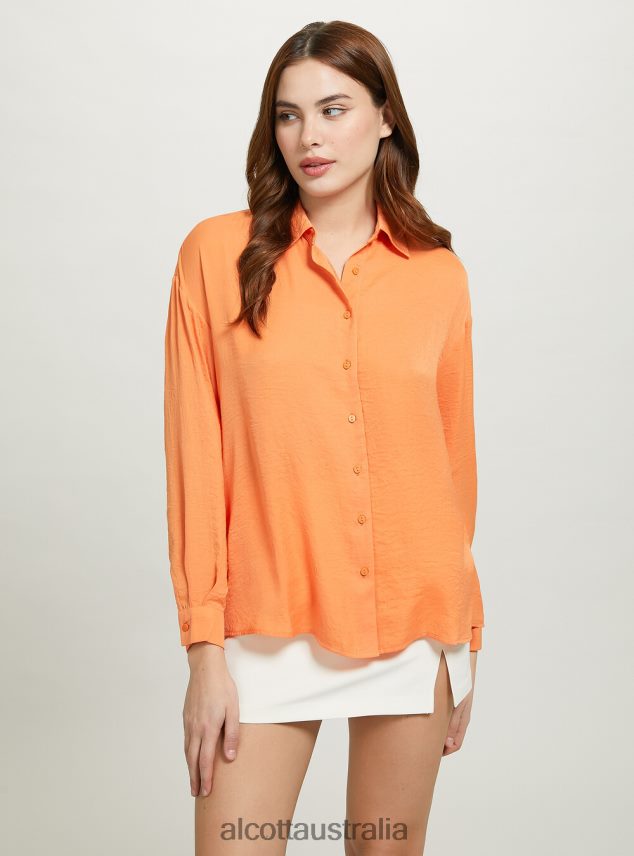 Satin Shirt Women 2TH44212 OR3 ORANGE LIGHT Alcott Clothing