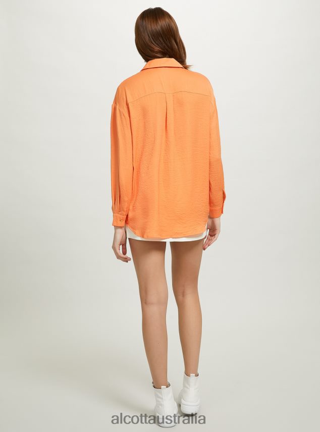 Satin Shirt Women 2TH44212 OR3 ORANGE LIGHT Alcott Clothing