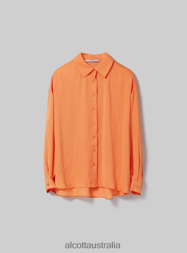 Satin Shirt Women 2TH44212 OR3 ORANGE LIGHT Alcott Clothing