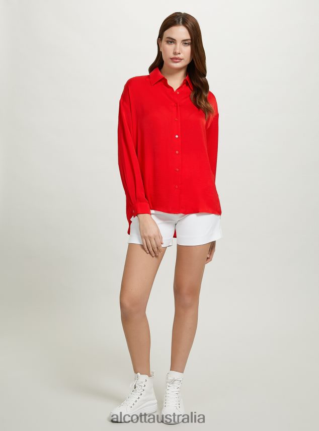 Satin Shirt Women 2TH442165 OR3 ORANGE LIGHT Alcott Clothing