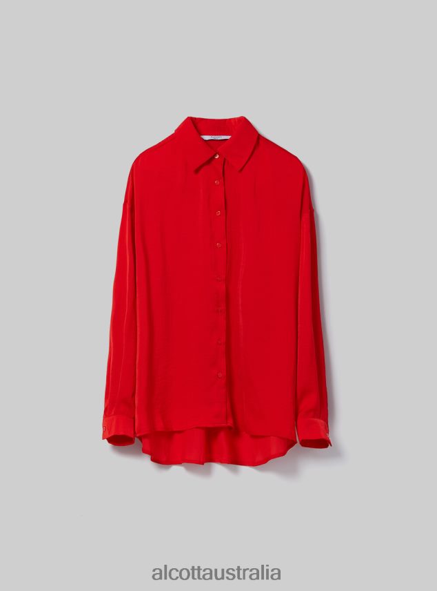 Satin Shirt Women 2TH442165 OR3 ORANGE LIGHT Alcott Clothing