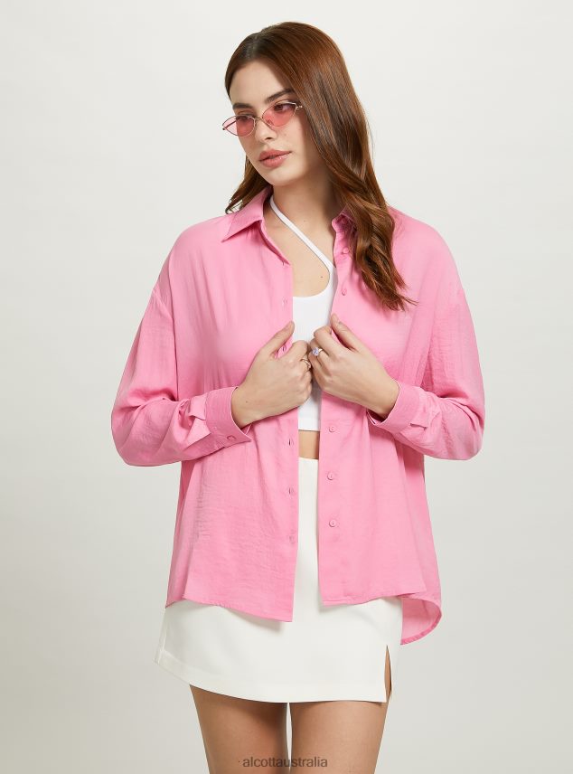 Satin Shirt Women 2TH442283 OR3 ORANGE LIGHT Alcott Clothing