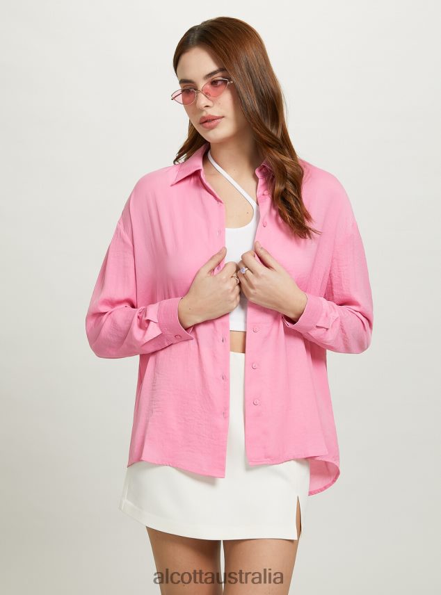 Satin Shirt Women 2TH442283 OR3 ORANGE LIGHT Alcott Clothing