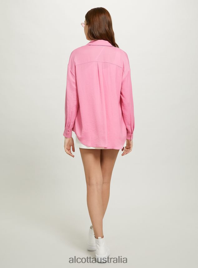 Satin Shirt Women 2TH442283 OR3 ORANGE LIGHT Alcott Clothing