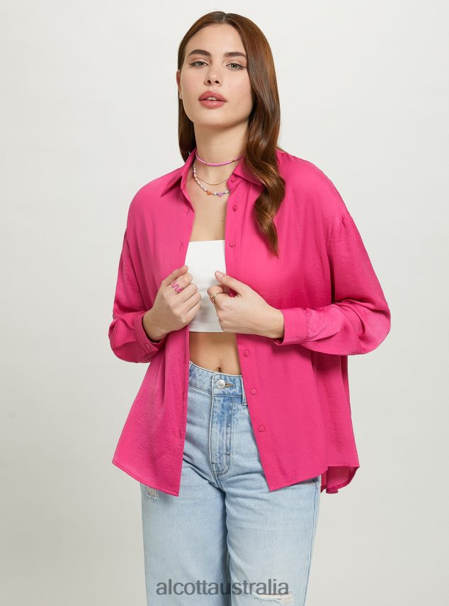 Satin Shirt Women 2TH442284 OR3 ORANGE LIGHT Alcott Clothing