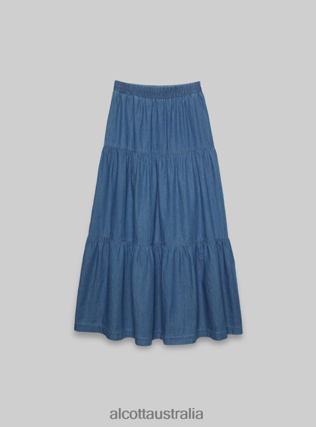 Denim Midi Skirt Women 2TH442125 D005 LIGHT BLUE Alcott Clothing