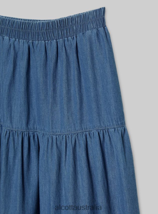 Denim Midi Skirt Women 2TH442125 D005 LIGHT BLUE Alcott Clothing