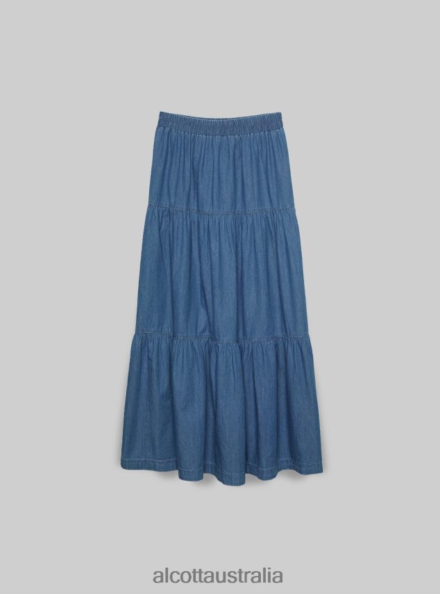 Denim Midi Skirt Women 2TH442125 D005 LIGHT BLUE Alcott Clothing