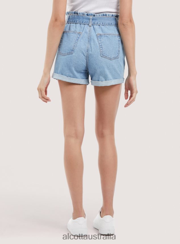 Denim Shorts With Strap Women 2TH442332 D007 LIGHT AZURE Alcott Clothing