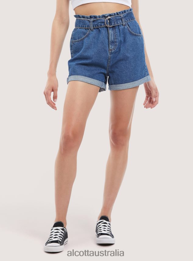 Denim Shorts With Strap Women 2TH442399 D007 LIGHT AZURE Alcott Clothing