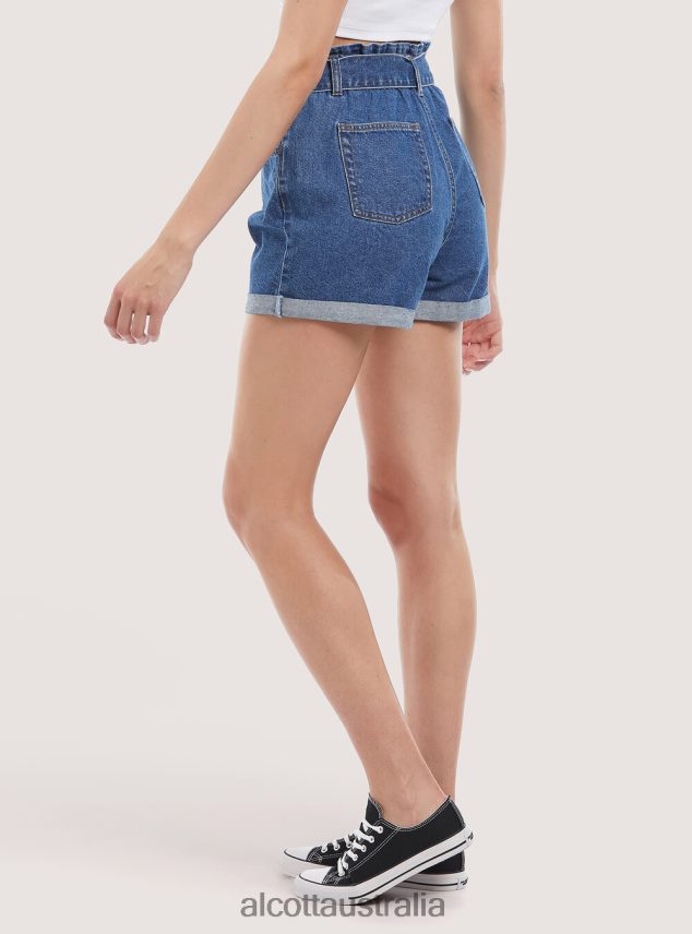Denim Shorts With Strap Women 2TH442399 D007 LIGHT AZURE Alcott Clothing