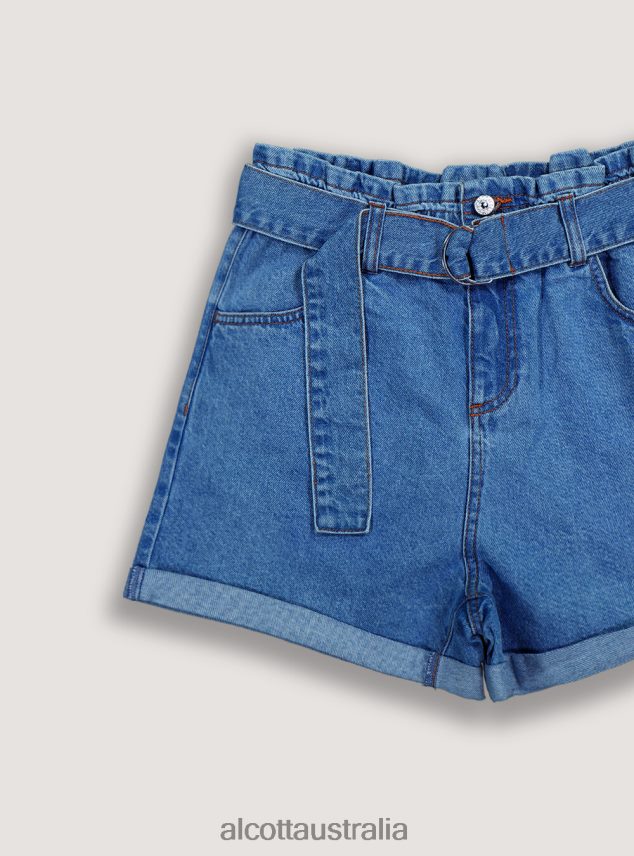 Denim Shorts With Strap Women 2TH442399 D007 LIGHT AZURE Alcott Clothing