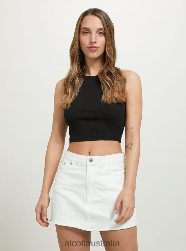 Denim Skirt With Rips Women 2TH44239 BLUE Alcott Clothing