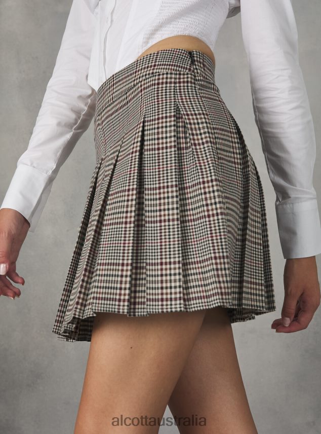 Gonna Mini A Quadri Con Pieghe Women 2TH442152 BR2 BROWN MEDIUM Alcott Clothing