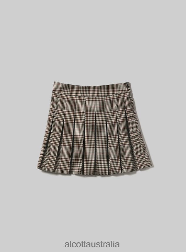 Gonna Mini A Quadri Con Pieghe Women 2TH442152 BR2 BROWN MEDIUM Alcott Clothing