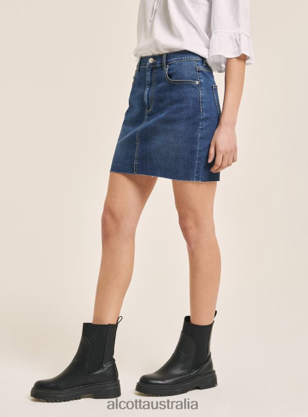 Gonna Mini Denim Stretch Women 2TH442180 AZURE Alcott Clothing