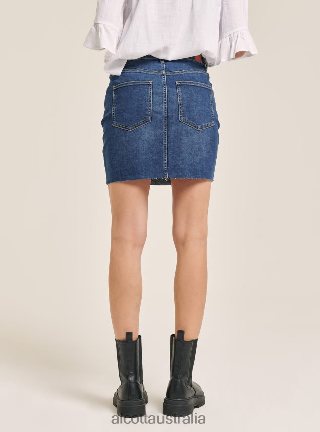 Gonna Mini Denim Stretch Women 2TH442180 AZURE Alcott Clothing